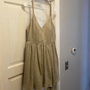 homecoming dress, shimmer gold, size 15